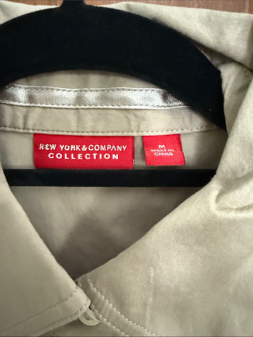 New York & Company Women’s Dress Shirts in Khaki and Black - Twin Pack - Picture 2 of 5